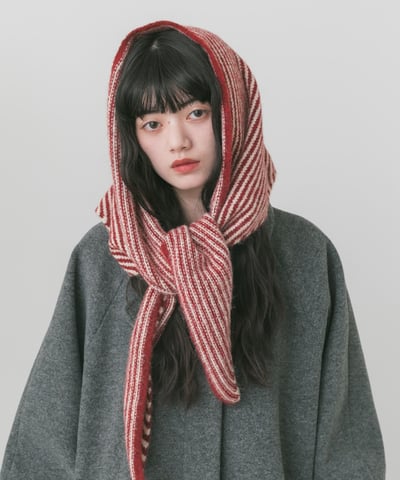 【 SMELLY 】26AW 條紋三角針織圍巾11