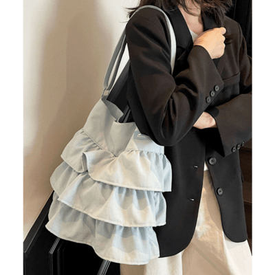 【 ninon 】層次感荷葉邊手提包4