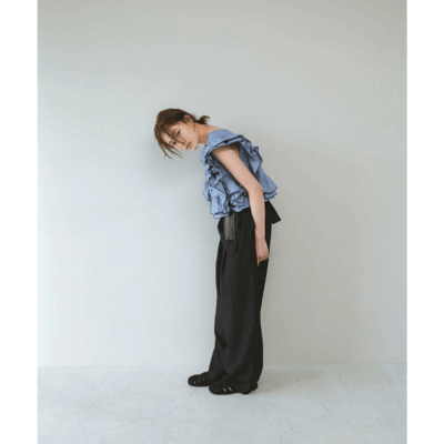 【日本 KBF】2WAY 雙色荷葉邊無袖上衣4