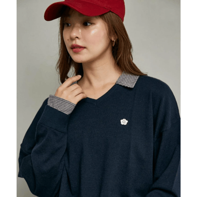 【 MARY QUANT × PUBLUX 】別注格紋襯衫假兩件 Polo 針織上衣10