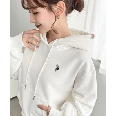 【 U.S. POLO ASSN 】經典刺繡短版連帽外套3