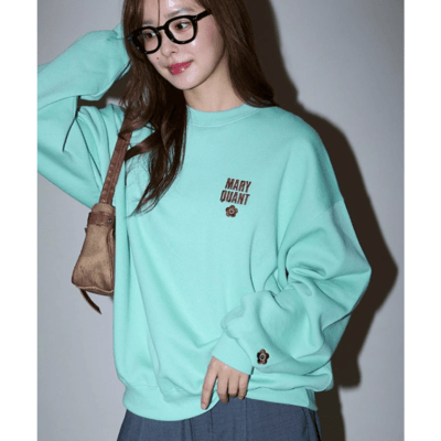 【 MARY QUANT × PUBLUX 】刷毛圓領 Logo 大學T11