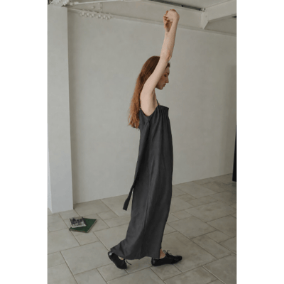 【 tento 】TENTO｜Belted Cocoon Dress 腰帶繭型細肩帶洋裝3