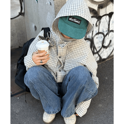 【UNISEX】格紋連帽襯衫外套7