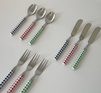 （現貨）復古格紋餐具3