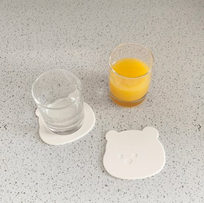 （現貨）韓國小熊矽膠杯墊3