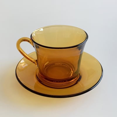 （現貨）韓國選品｜法國製耐熱玻璃杯 Duralex 琥珀色咖啡杯盤組1