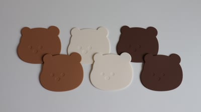 （現貨）韓國小熊矽膠杯墊6