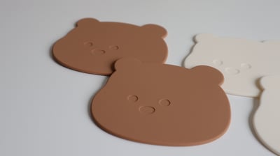 （現貨）韓國小熊矽膠杯墊5