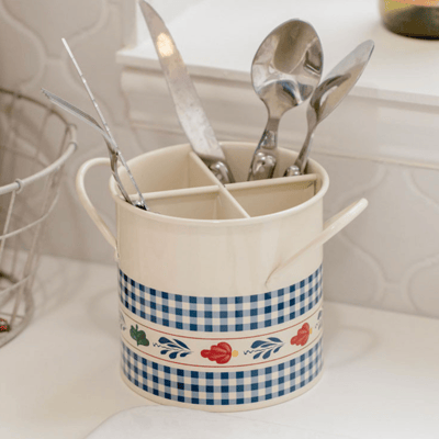 （預購）韓國選物｜鐵製復古花紋餐具瀝水筒3