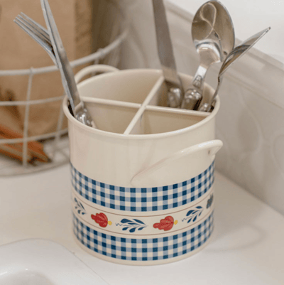 （預購）韓國選物｜鐵製復古花紋餐具瀝水筒1