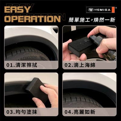 HEMIGA 簡單護 塑料煥新修護劑 M2黑曜煥新劑 機車 汽車 塑料還原劑 增亮 保護7