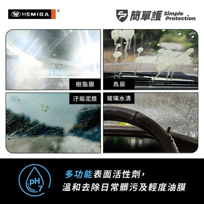 HEMIGA 簡單護 玻璃潔淨劑 200ml G3 玻璃清潔劑 清潔玻璃污漬 除油膜 防霧 雨刷精4