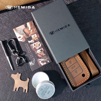HEMIGA 福斯 真皮 鑰匙包 tiguan 地瓜 鑰匙包 golf t-roc polo t-cross 皮套 匠心系列3