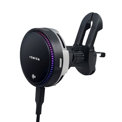 HEMIGA Qi2無線快充磁吸手機架 G76 車用手機架 真15W RGB燈 iPhone 12-17支援 強力磁吸 通用型2