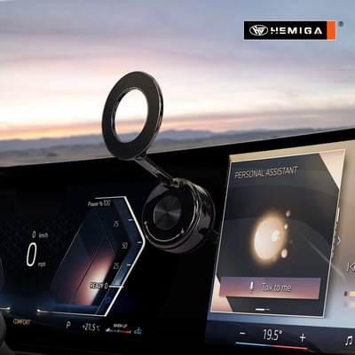 磁吸手機架 真空機械磁吸架 菱格紋 2025新款 全合金 手動免充電 吸盤 磁吸 H712BK13