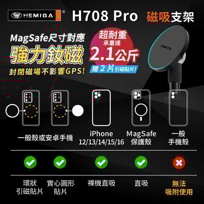 全地型磁吸自拍桿 鋁合金 高爾夫自拍桿 磁吸自拍棒 不銹鋼地插 相容magsafe尺寸 H708Pro8