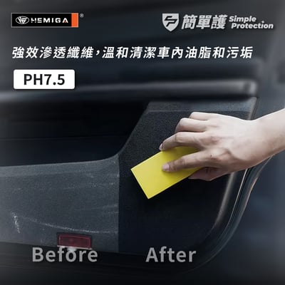 HEMIGA 簡單護 去污清潔劑 200ml C2 內裝清潔劑 溫和去污 抗菌除臭 內裝清洗劑3