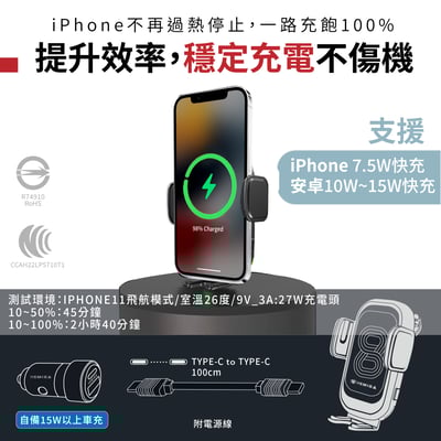 HEMIGA 無線充電 超穩固吸盤 15W 雙線圈 台灣芯片 手機架 吸盤 相容 HW830 通用型7