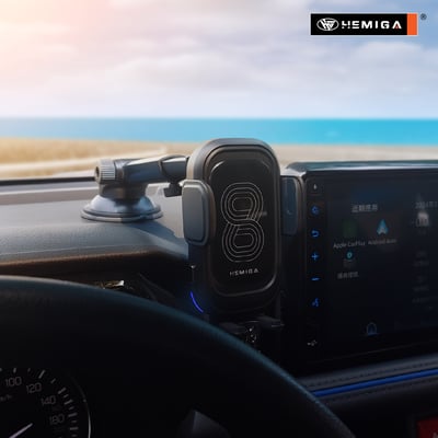 HEMIGA 無線充電 超穩固吸盤 15W 雙線圈 台灣芯片 手機架 吸盤 相容 HW830 通用型12