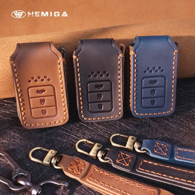 HEMIGA 本田 5代 CR-V 鑰匙包 真皮 HR-V 鑰匙皮套 Fit 鑰匙包 皮套3