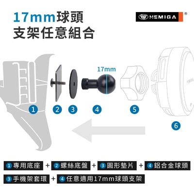 最強軔版 鋁合金 萬向球 17mm球頭 不斷頭 萬象球 二段式加固鎖定 更穩固