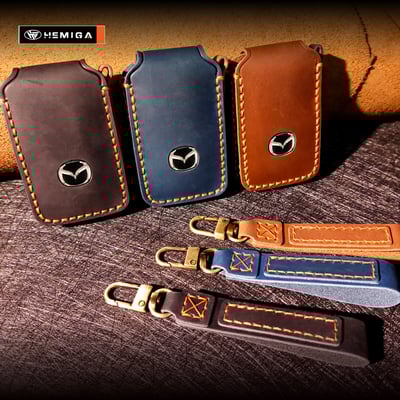 HEMIGA  mazda 鑰匙包 鑰匙皮套 鑰匙套 真皮 純手工 cx-5 馬3 cx-30 cx-3 汽車鑰匙套9
