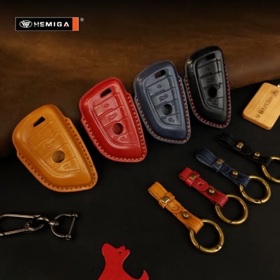 HEMIGA BMW鑰匙套 x1 x2 x3 x4 x5 x6 f30 g30 g20 g01 g05 真皮 鑰匙皮套9