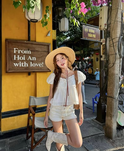 Gz04 甜甜澎澎袖上衣（2colors）5