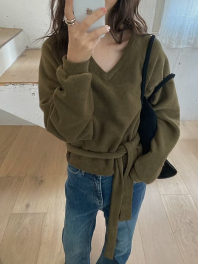 N24 v領毛衣附小圍巾（3colors）5