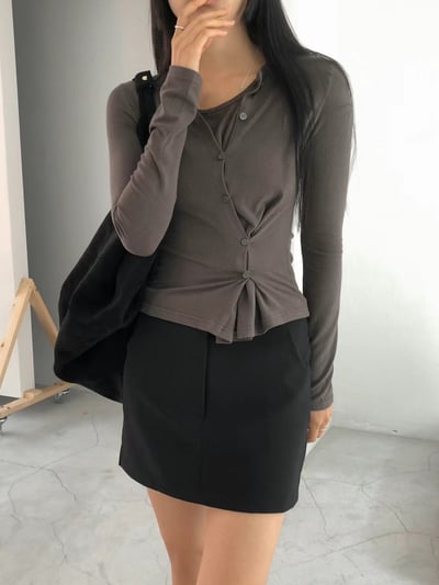 S06 斜釦設計舒服上衣（3colors）2