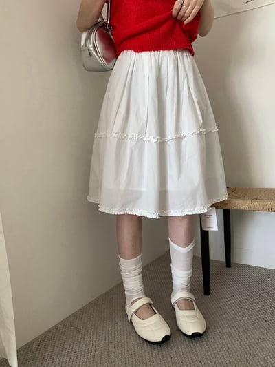 Gz85 木耳邊氣質半裙（2colors）2