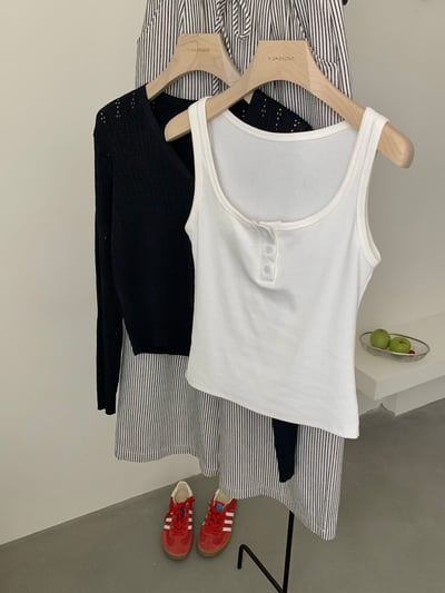 Gz76 花邊拼接條紋褲背心套裝9