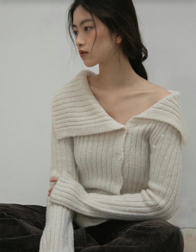 J11 大翻領排釦針織上衣（3 colors）6