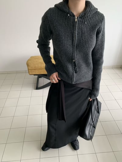 Oct23 坑條連帽針織外套（3colors）8