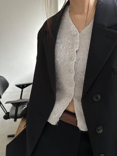 f16不修邊毛毛薄外套（3colors）5