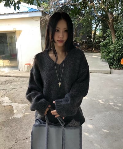 N20柔軟寬鬆V領毛衣（4 colors）1