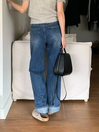 f11 大反摺直筒牛仔褲S/M（2colors）11