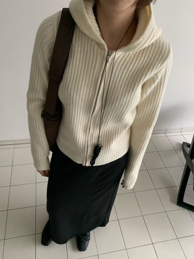 Oct23 坑條連帽針織外套（3colors）9