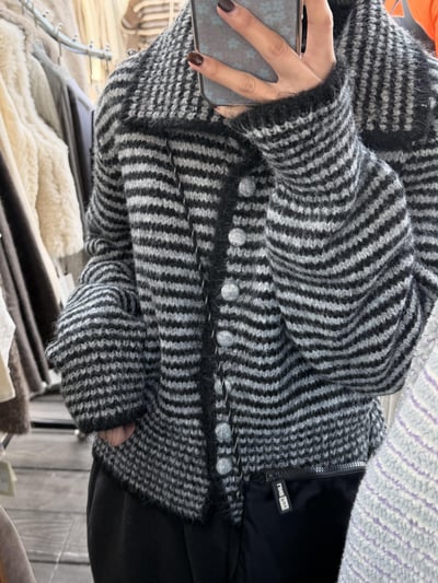 Gz65條紋立領毛衣5