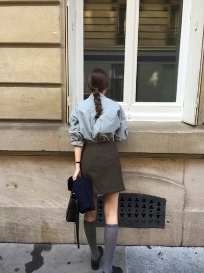 N17 細格子羊毛短裙S/M（2colors）5