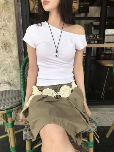 j10 斜肩設計質感上衣（3colors）3