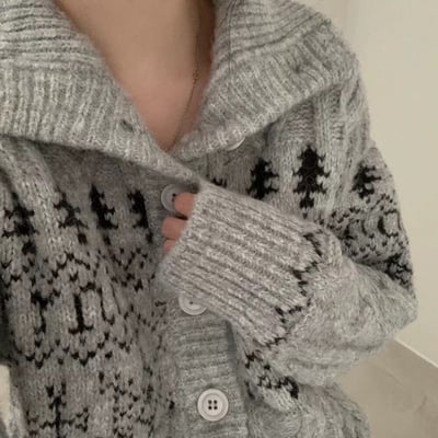 Gz28 冬日立領大園釦毛衣（2colors）7