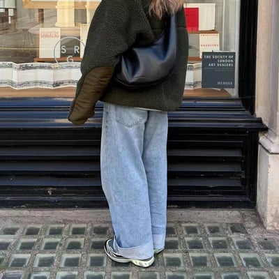 f11 大反摺直筒牛仔褲S/M（2colors）1