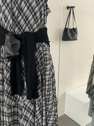 Gz82 不規則格紋細肩ops（2colors）10