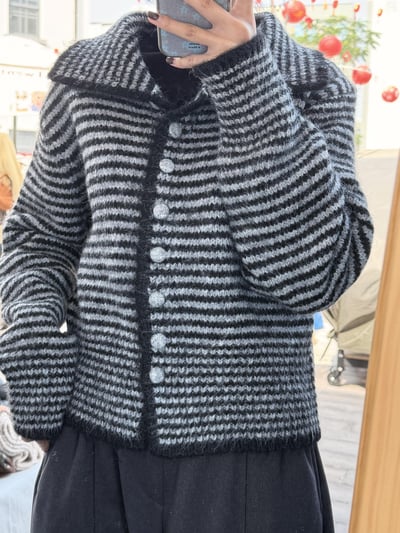 Gz65條紋立領毛衣1