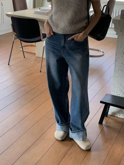 f11 大反摺直筒牛仔褲S/M（2colors）10