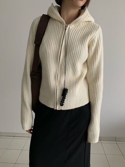 Oct23 坑條連帽針織外套（3colors）10