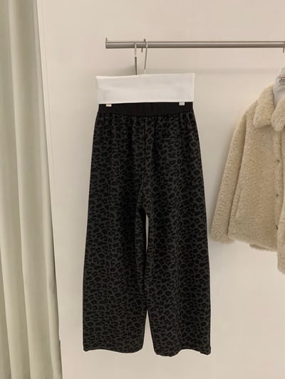 Gz53日常豹紋抽繩長褲3