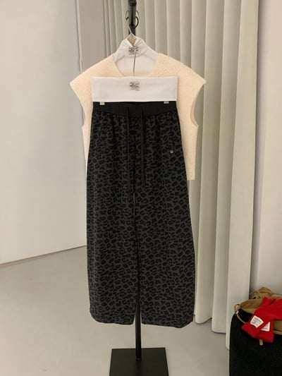 Gz53日常豹紋抽繩長褲2